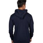 Men’s Navy Blue Casual Hoodie with Neon Drawstring