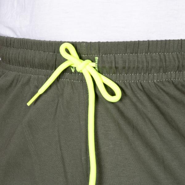 Men’s Olive Green Track Pants with Neon Drawstring – Slim Fit Active Wear