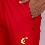 Men’s Red Track Pants with Neon Drawstring – Slim Fit Active Wear