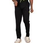 Men’s Classic Black Track Pants with Neon Drawstring – Slim Fit Active Wear