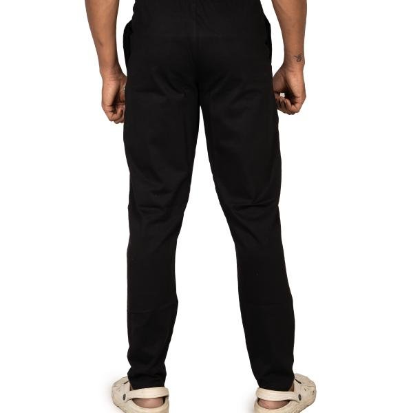 Men’s Classic Black Track Pants with Neon Drawstring – Slim Fit Active Wear