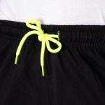 Men’s Black Athletic Shorts with Neon Drawstring – Regular Fit Sports Wear