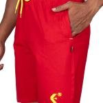 Men’s Red Athletic Shorts with Neon Drawstring – Performance Sports Wear