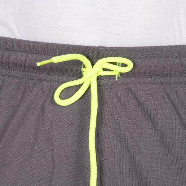 Men’s Charcoal Grey Athletic Shorts with Neon Drawstring – Performance Fit