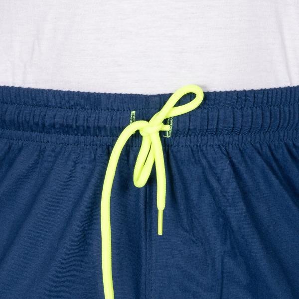 Men’s Navy Blue Athletic Shorts with Neon Drawstring – Performance Regular Fit