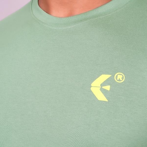 Men’s Sage Green Full Sleeve T-Shirt – Slim Fit Casual Crew Neck