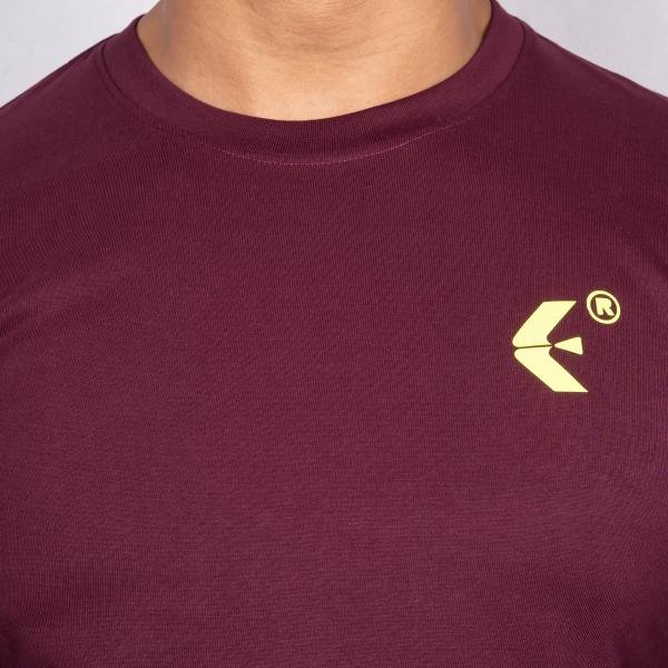 Men’s Maroon Full Sleeve T-Shirt – Slim Fit Crew Neck Casual Essential