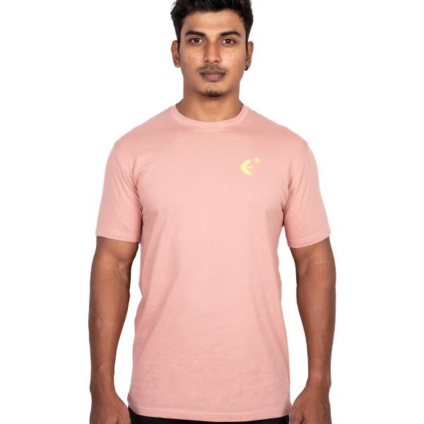 Men’s Dusty Pink Half Sleeve T-Shirt – Slim Fit Crew Neck Casual Essential
