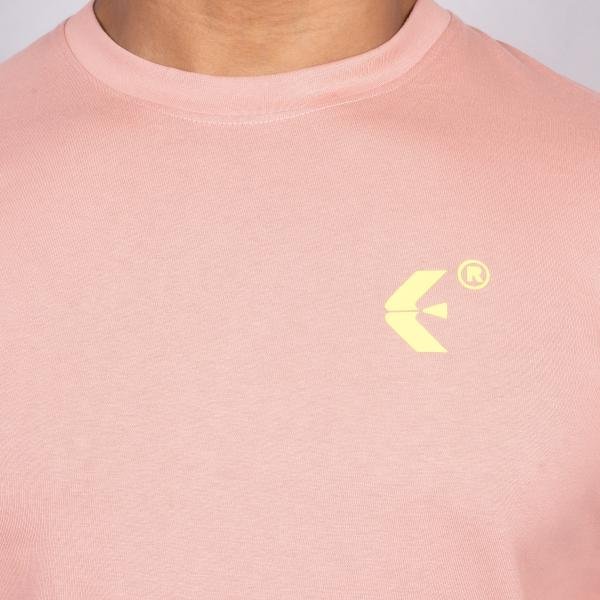 Men’s Dusty Pink Half Sleeve T-Shirt – Slim Fit Crew Neck Casual Essential