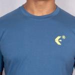 Men’s Steel Blue Half Sleeve T-Shirt – Slim Fit Crew Neck Casual Wear