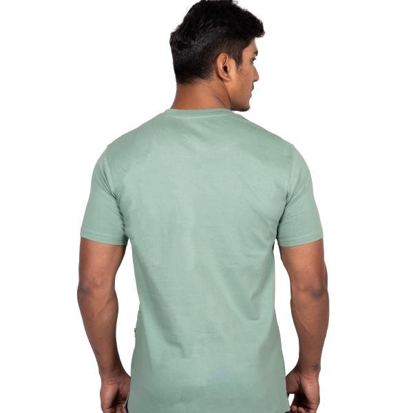 Men’s Sage Green Half Sleeve T-Shirt – Slim Fit Crew Neck Casual Essential