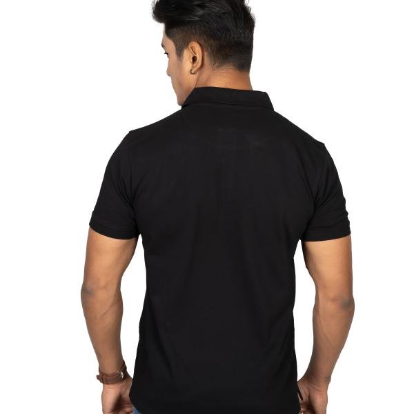 Men’s Solid Black Polo T-Shirt – Classic Casual Fit