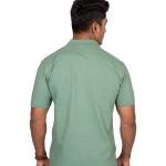 Men’s Solid Sage Green Polo T-Shirt – Smart Casual Comfort