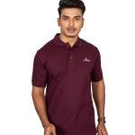 Men’s Solid Maroon Polo T-Shirt – Elegant Casual Fit