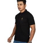 Premium Black Solid Polo T-Shirt for Men – Classic Fit Casual Wear