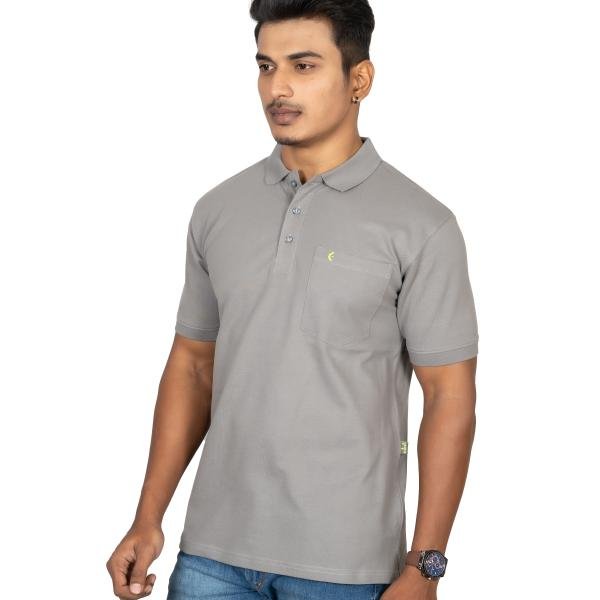 Men’s Grey Polo T-Shirt – Classic Comfort Casual Wear