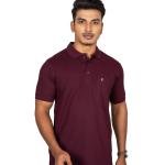 Men’s Maroon Cotton Polo T-Shirt with Pocket – Slim Fit Casual Essential